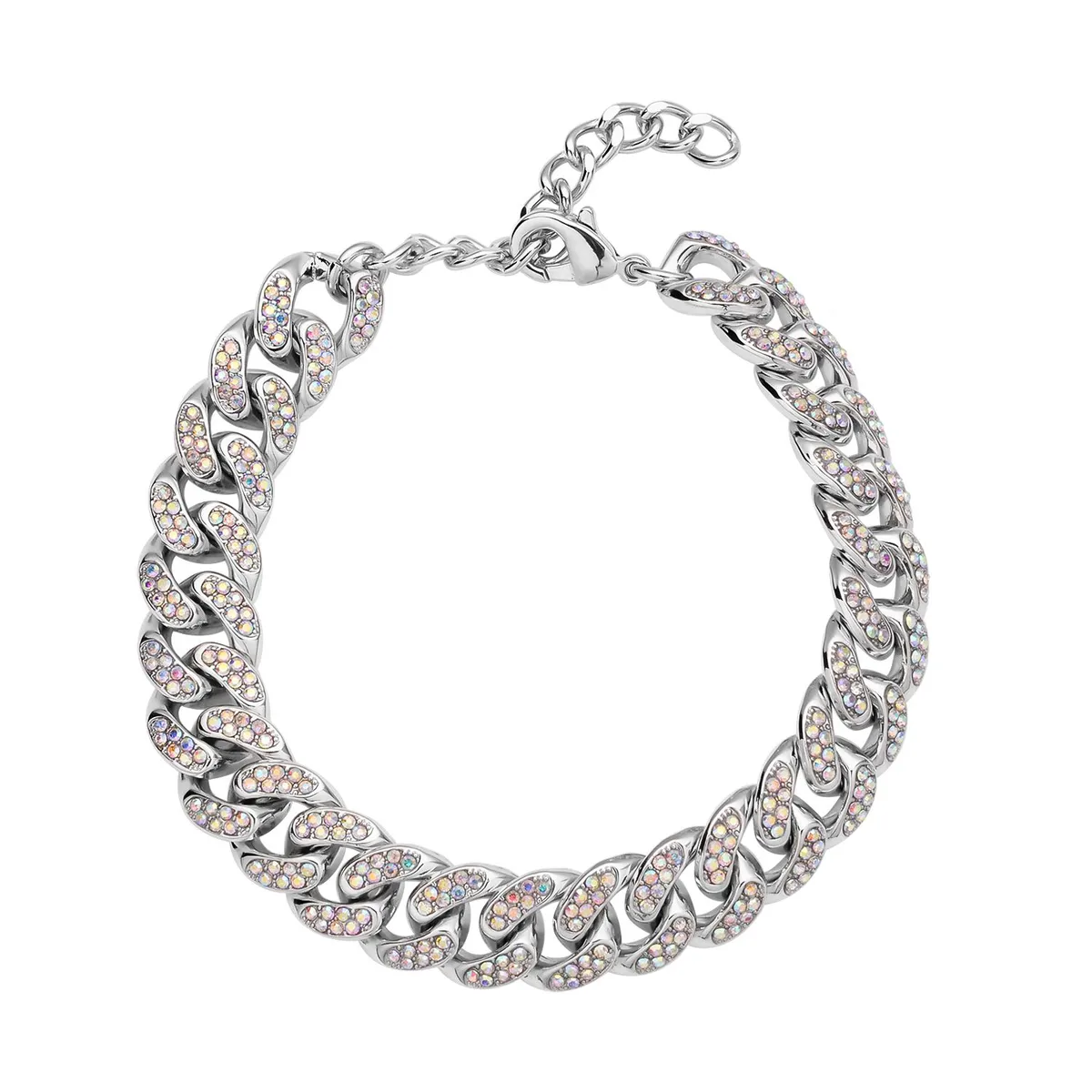 Crystal Curb Link Chain Bracelet