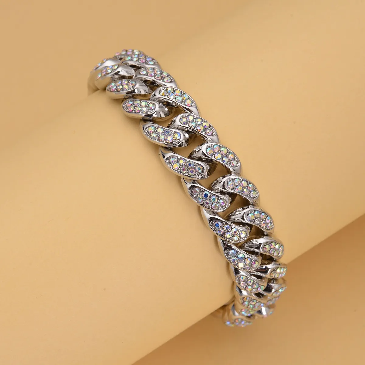 Crystal Curb Link Chain Bracelet