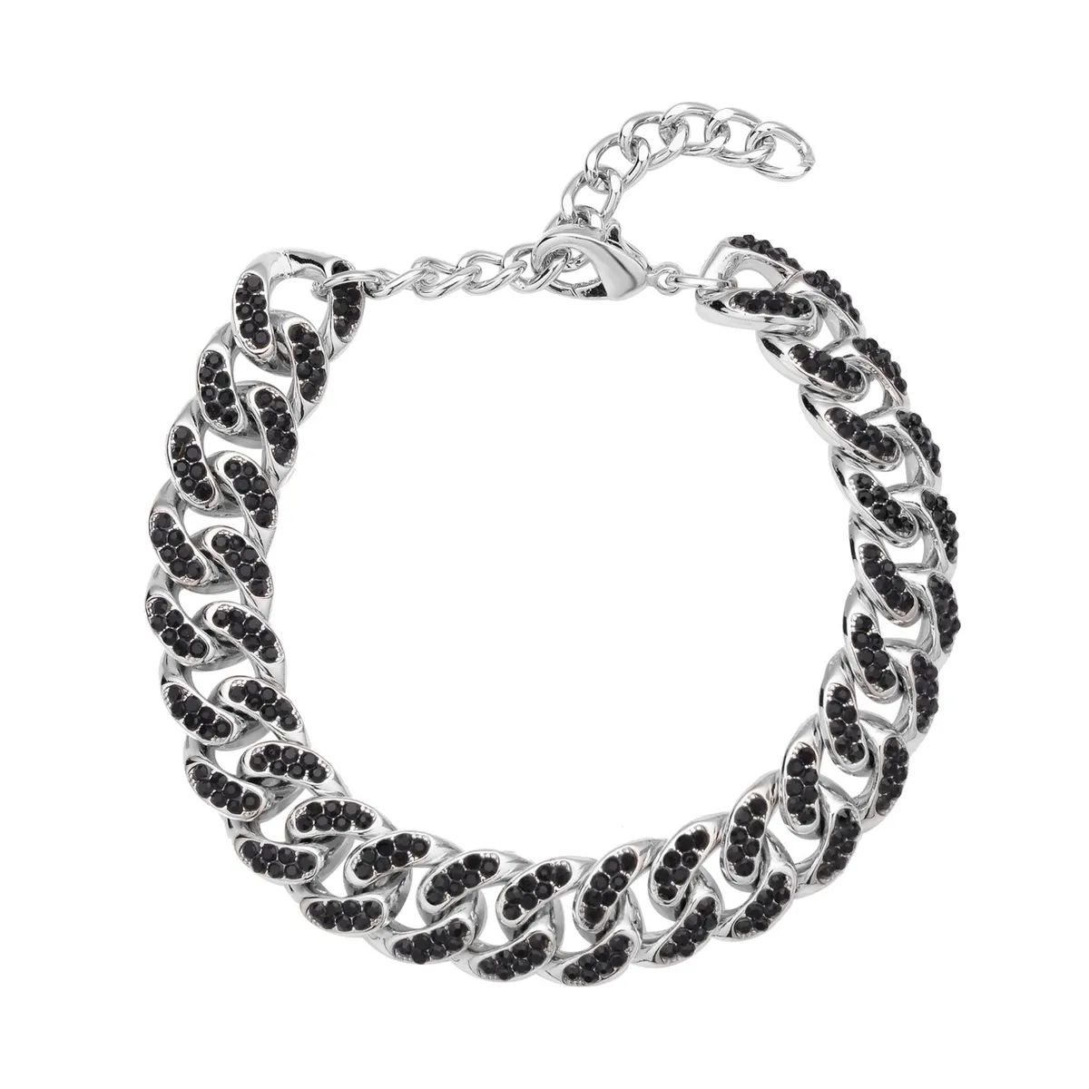 Crystal Curb Link Chain Bracelet