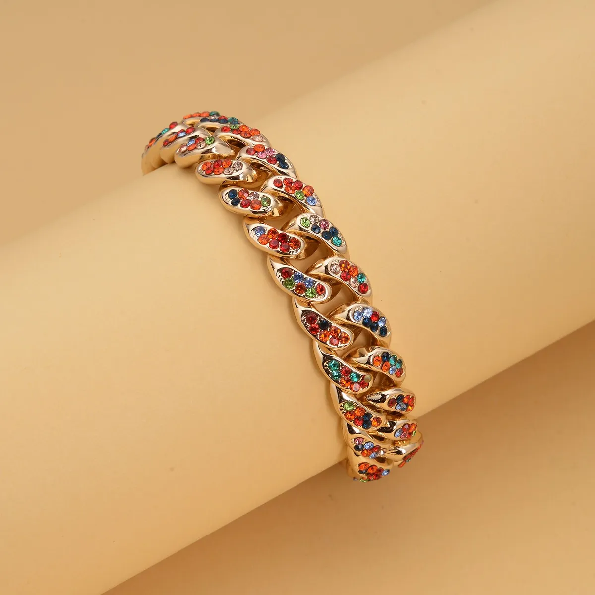 Crystal Curb Link Chain Bracelet