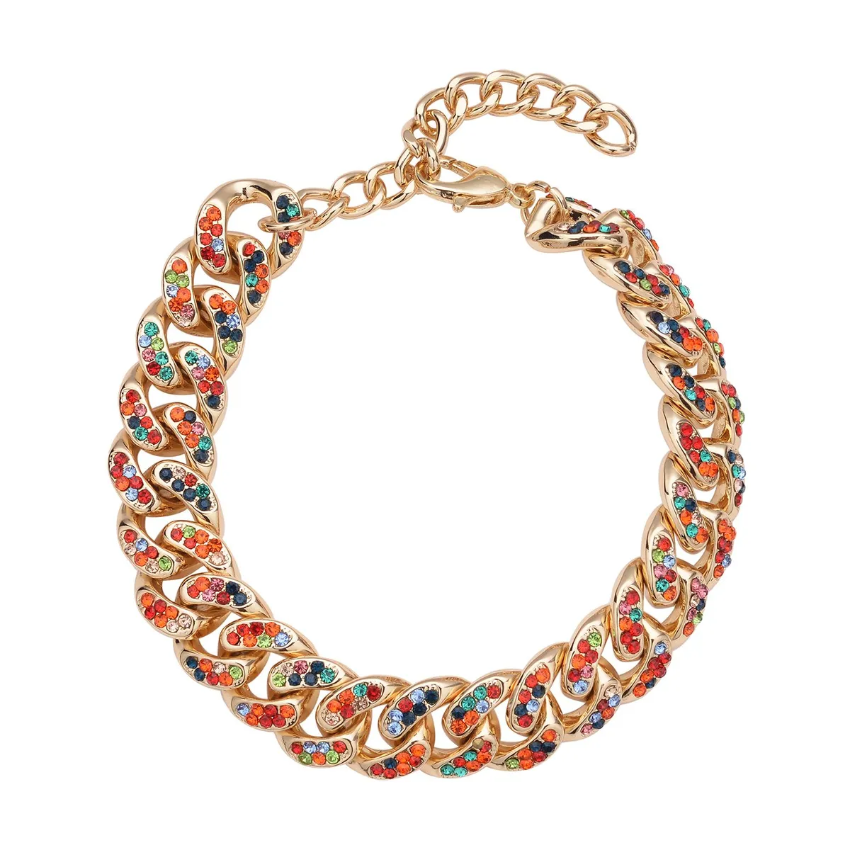 Crystal Curb Link Chain Bracelet