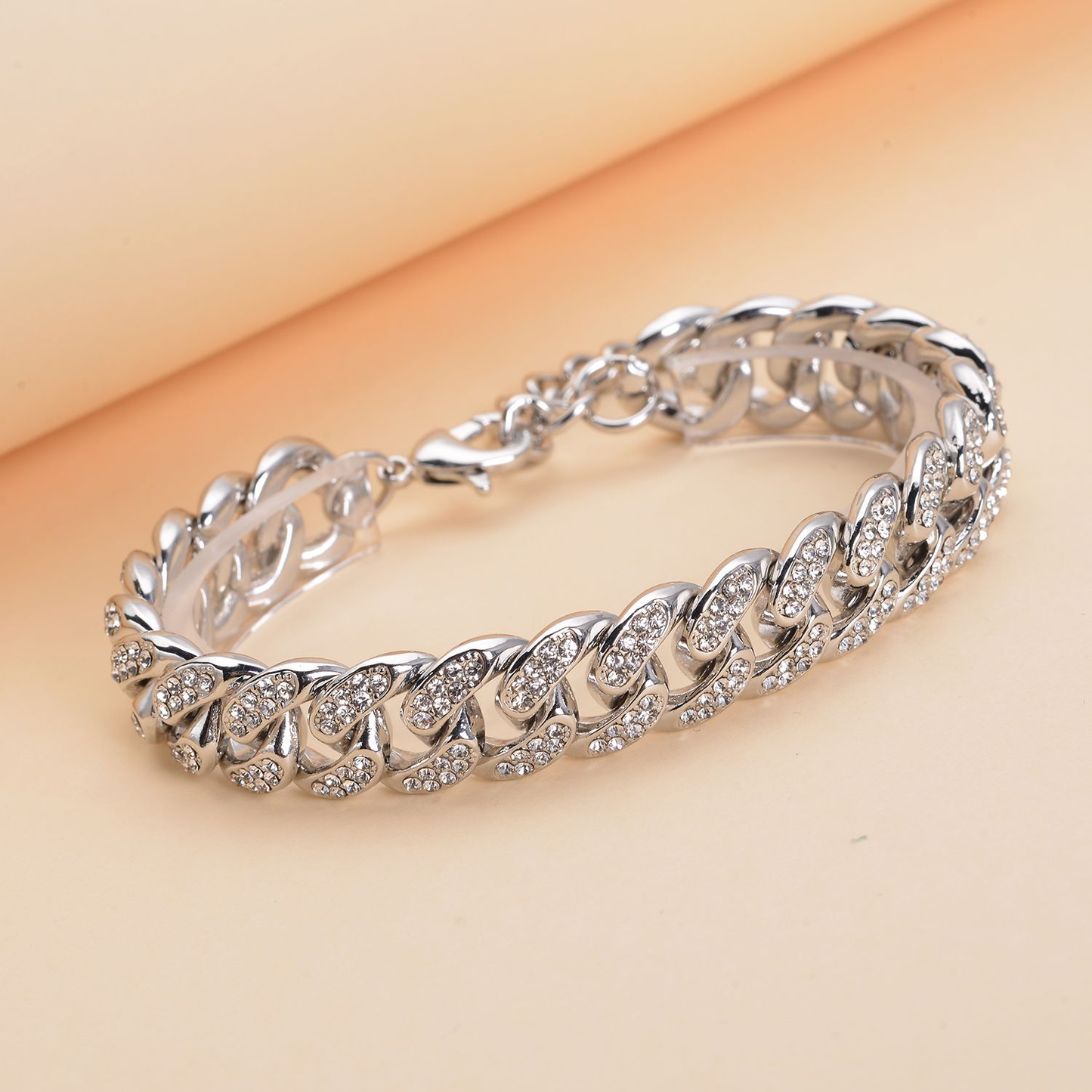 Crystal Curb Link Chain Bracelet