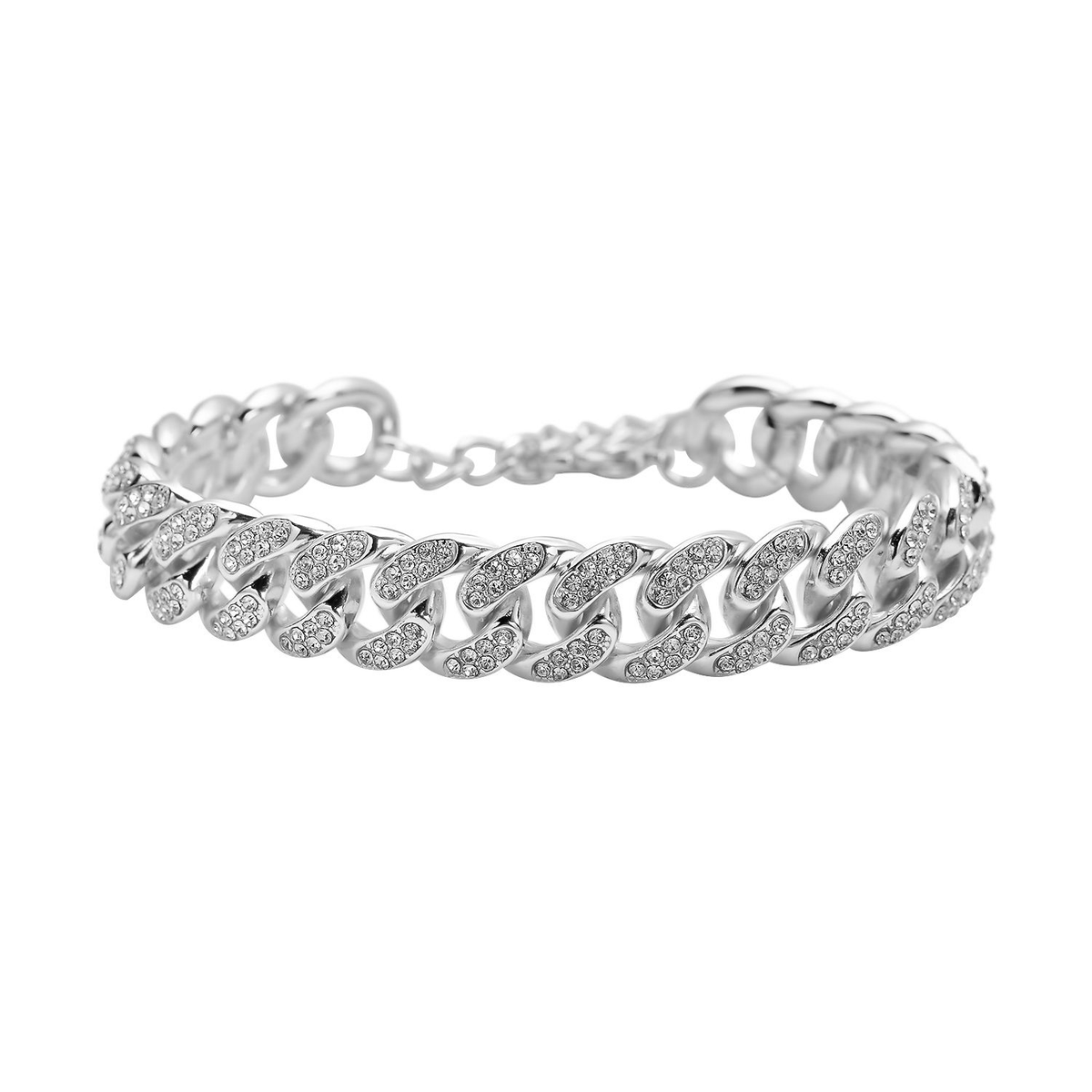 Crystal Curb Link Chain Bracelet