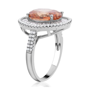 Simulated Diamond Halo Ring