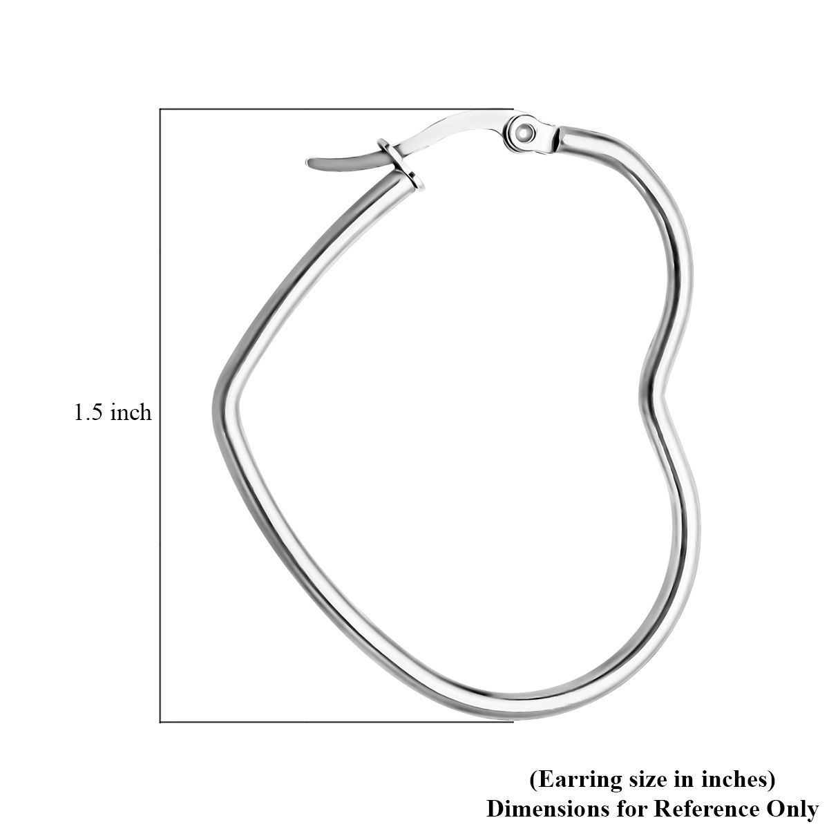 Heart Shaped Hoop Earrings in Stainless Steel