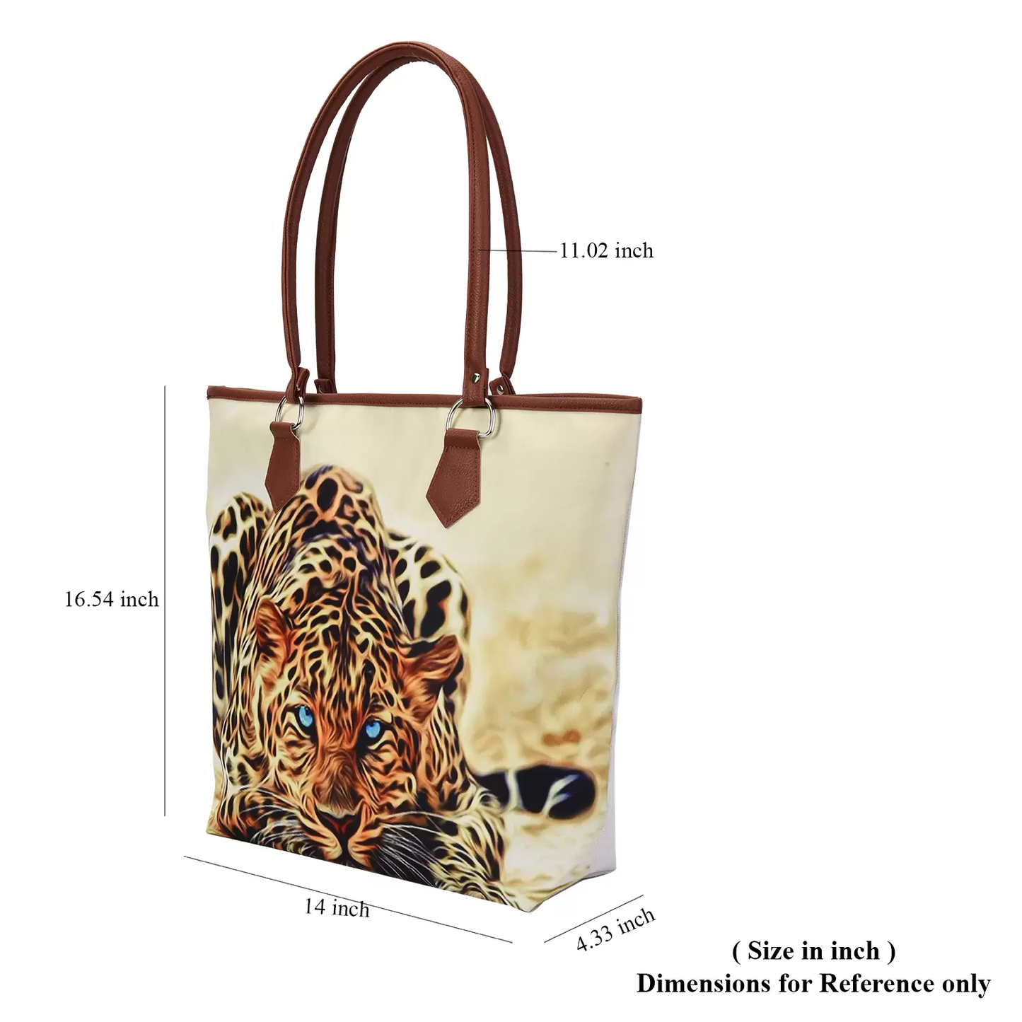 Leopard Print Pattern Tote Bag with Handle Drop