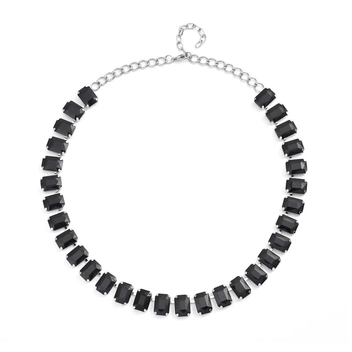 Rectangle Glass Tennis Necklace