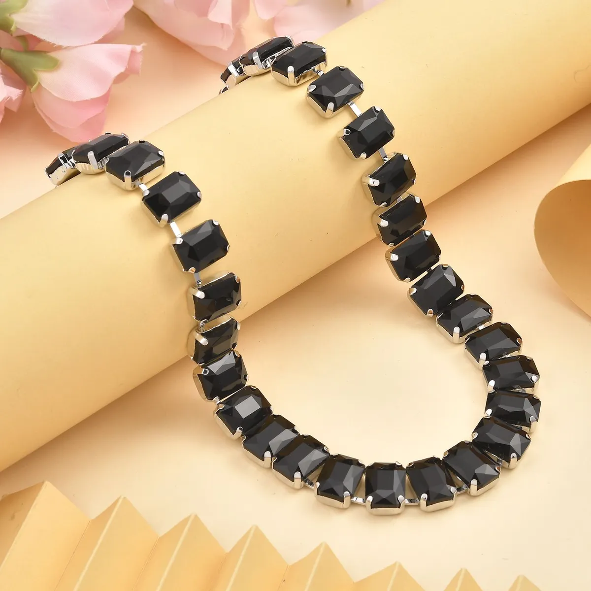 Rectangle Glass Tennis Necklace