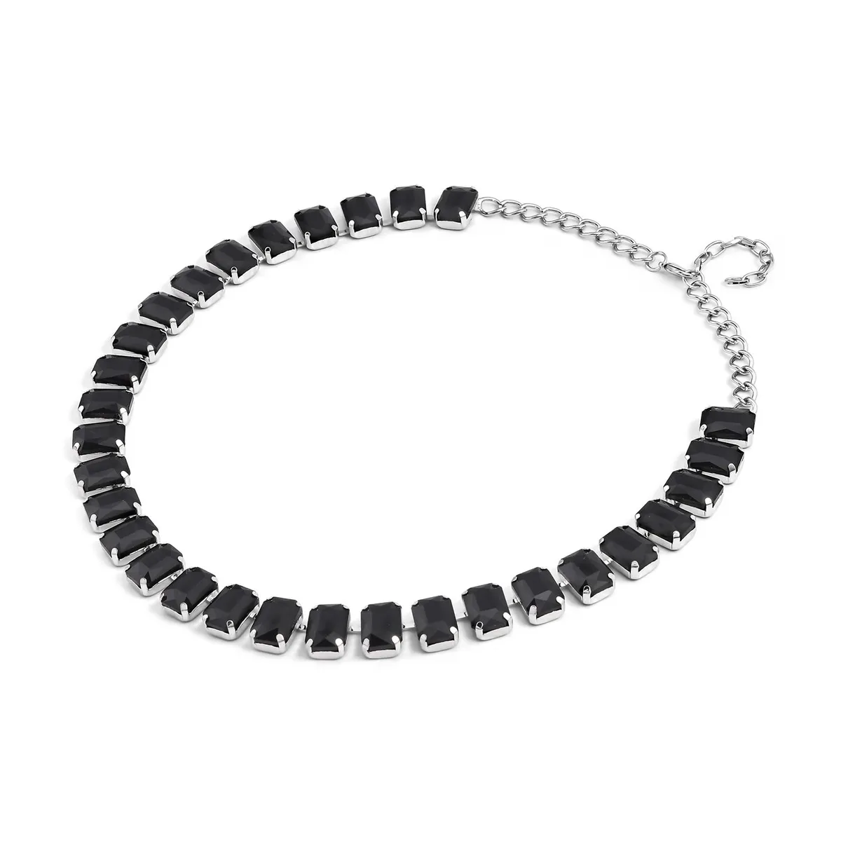Rectangle Glass Tennis Necklace