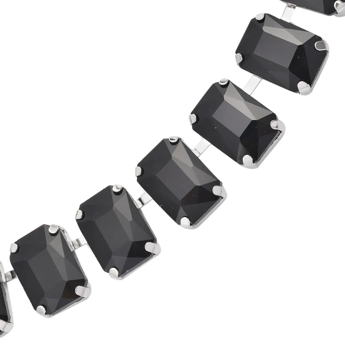 Rectangle Glass Tennis Necklace