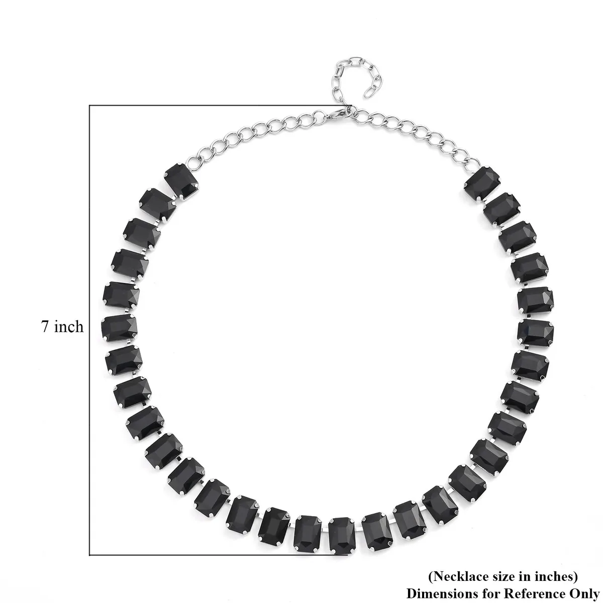Rectangle Glass Tennis Necklace