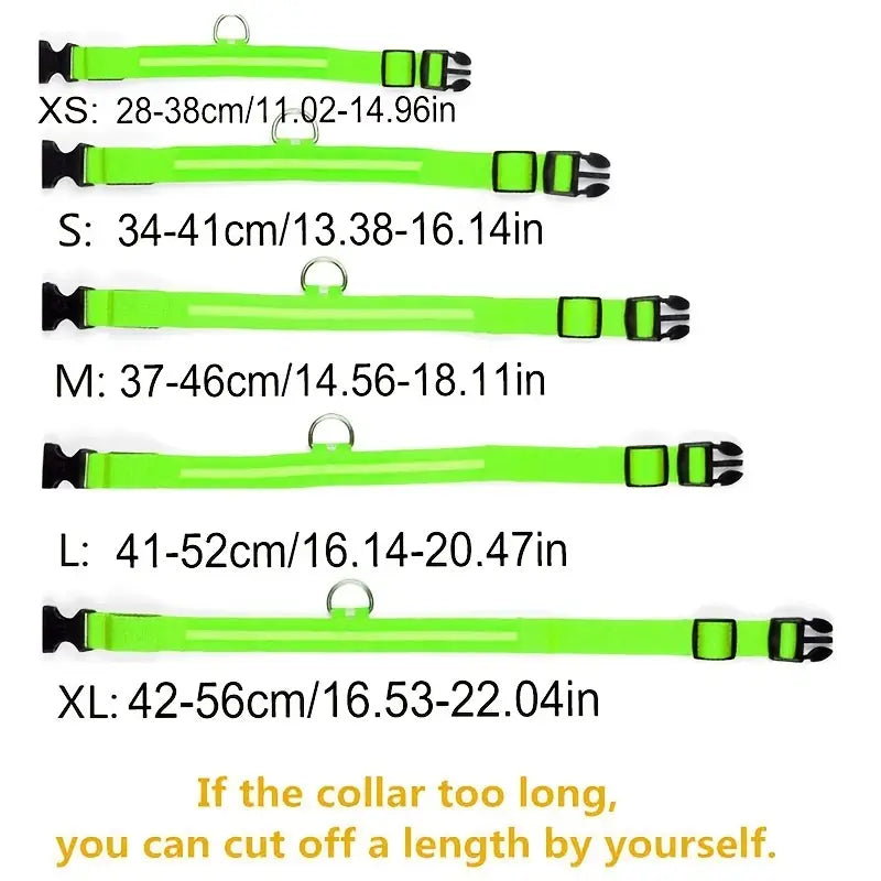 Pet Dogs Striped Glowing Collar