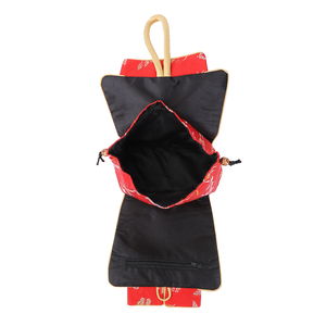 Red Dragonfly Pattern Silk & Polyester Qipao Potli Handbag
