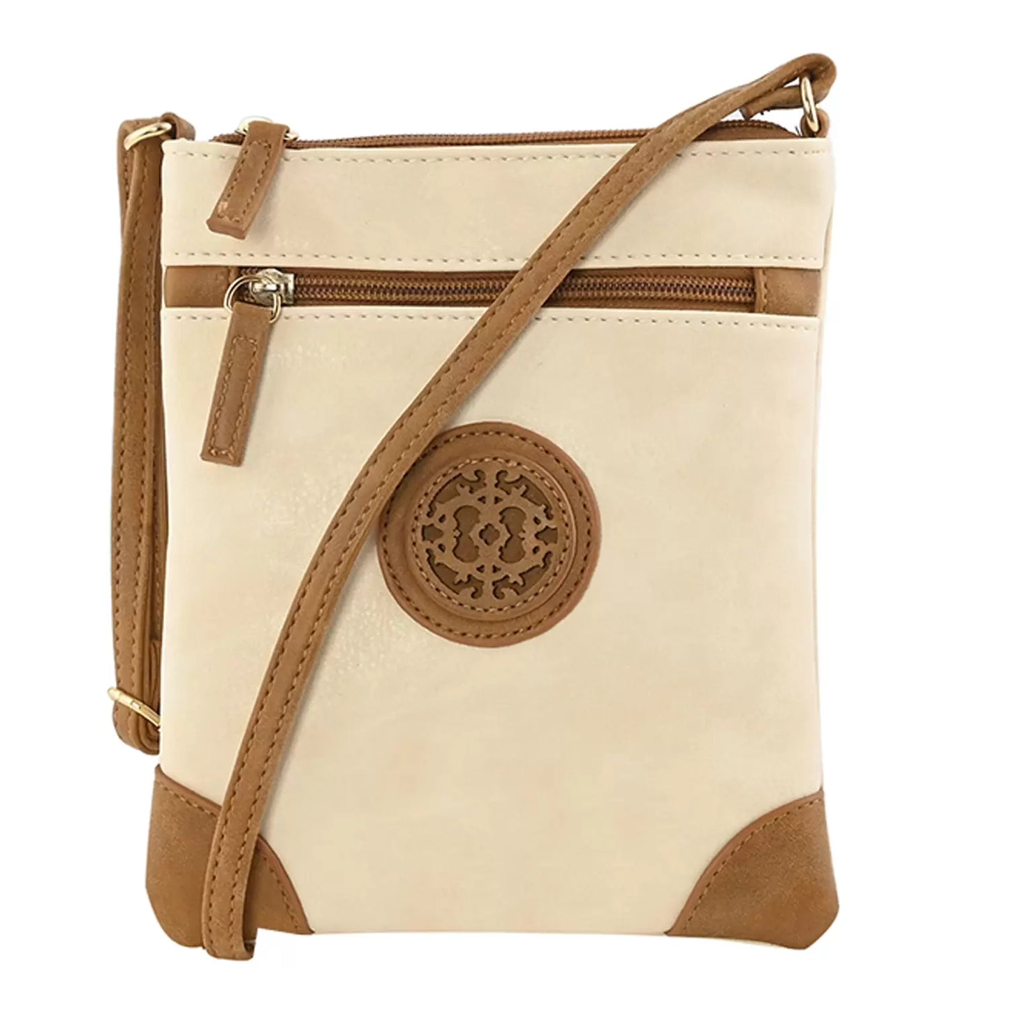 Le Chateau Ivory Faux Leather Crossbody Bag