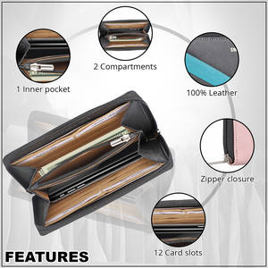 UNION CODE Black RFID Protected 100% Genuine Leather Wallet
