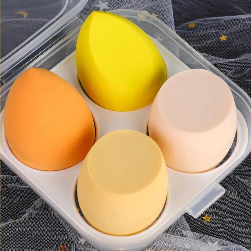 4 Pcs Makeup Puff Makeup Blender Cosmetic Puff Makeup Sponge With Storage Box
