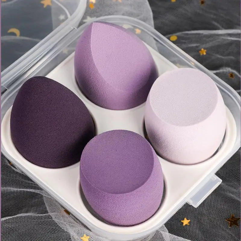 4 Pcs Makeup Puff Makeup Blender Cosmetic Puff Makeup Sponge With Storage Box