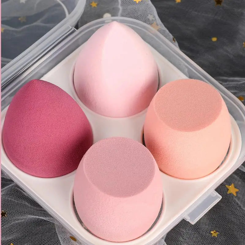 4 Pcs Makeup Puff Makeup Blender Cosmetic Puff Makeup Sponge With Storage Box