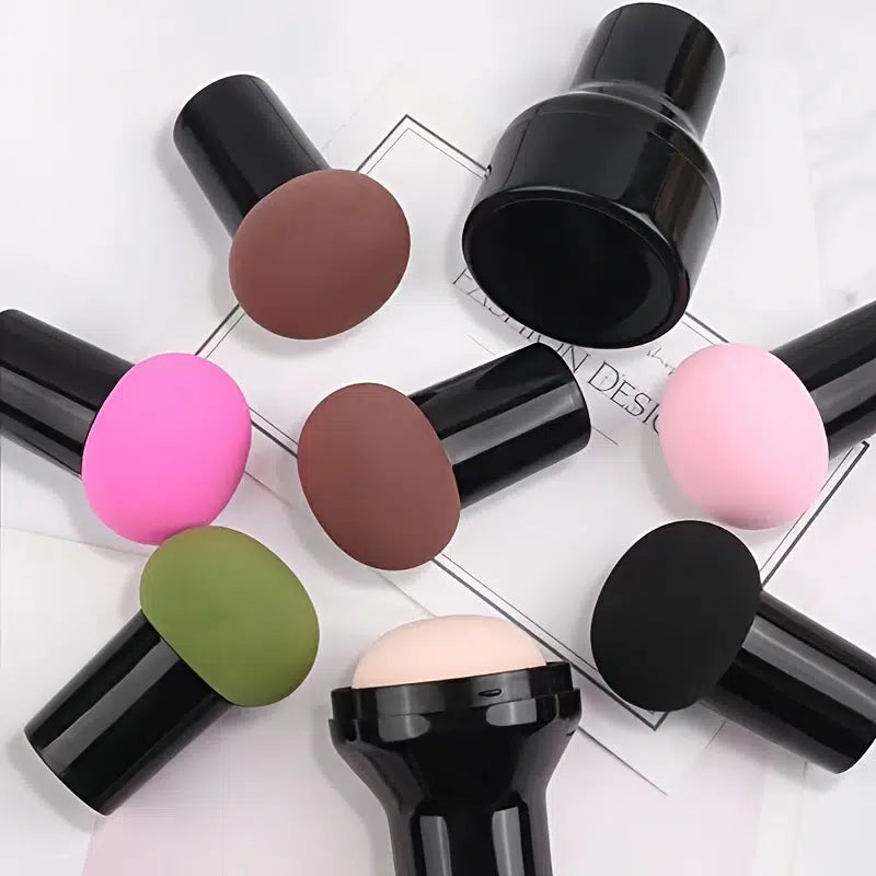 Mushroom Makeup Sponge Cosmetic Blender Puff Latex Free Face Sponge Beauty Puff Makeup Brush Sponge With Handle Case