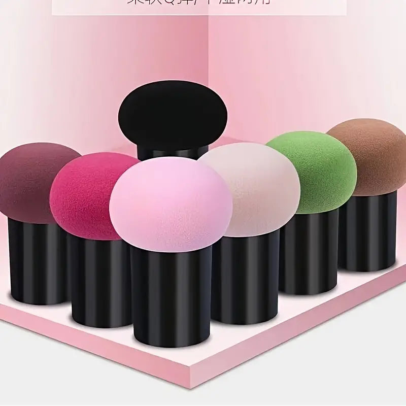 Mushroom Makeup Sponge Cosmetic Blender Puff Latex Free Face Sponge Beauty Puff Makeup Brush Sponge With Handle Case