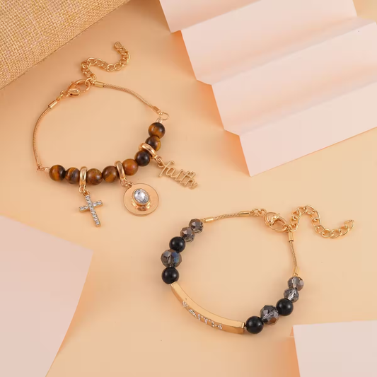 Australian Crystal and Glass Bracelet set.