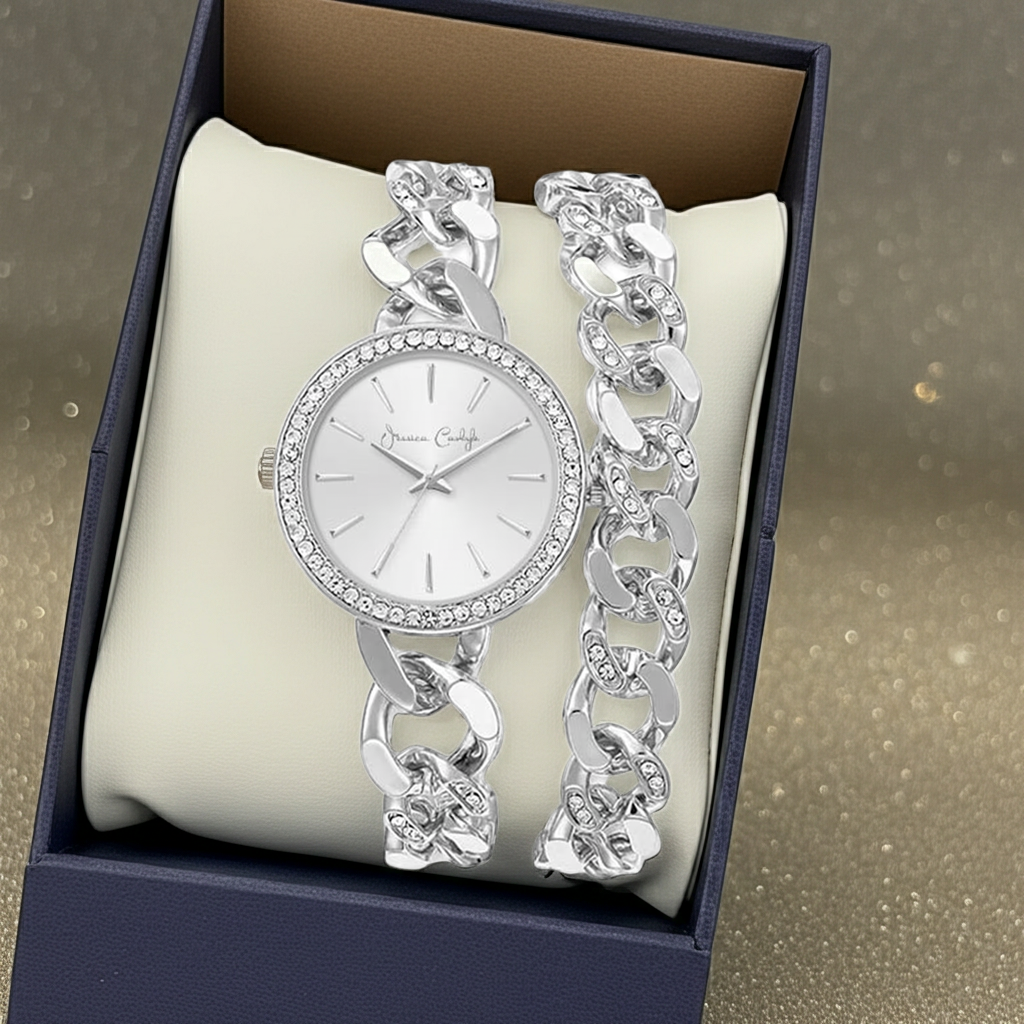 Curb Chain Watch & Bracelet Set