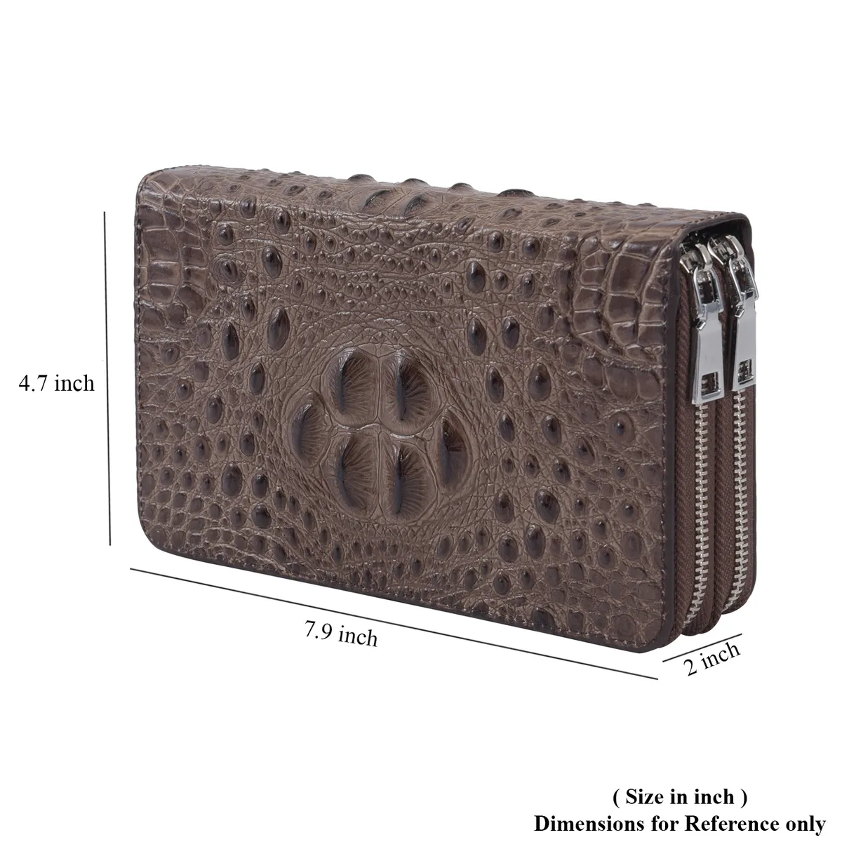 3d Embossed Leather Wallet with Double Zip