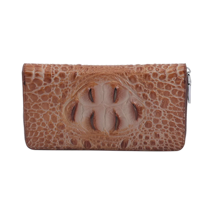 3D Embossed Genuine Leather Wallet With Single Zipped