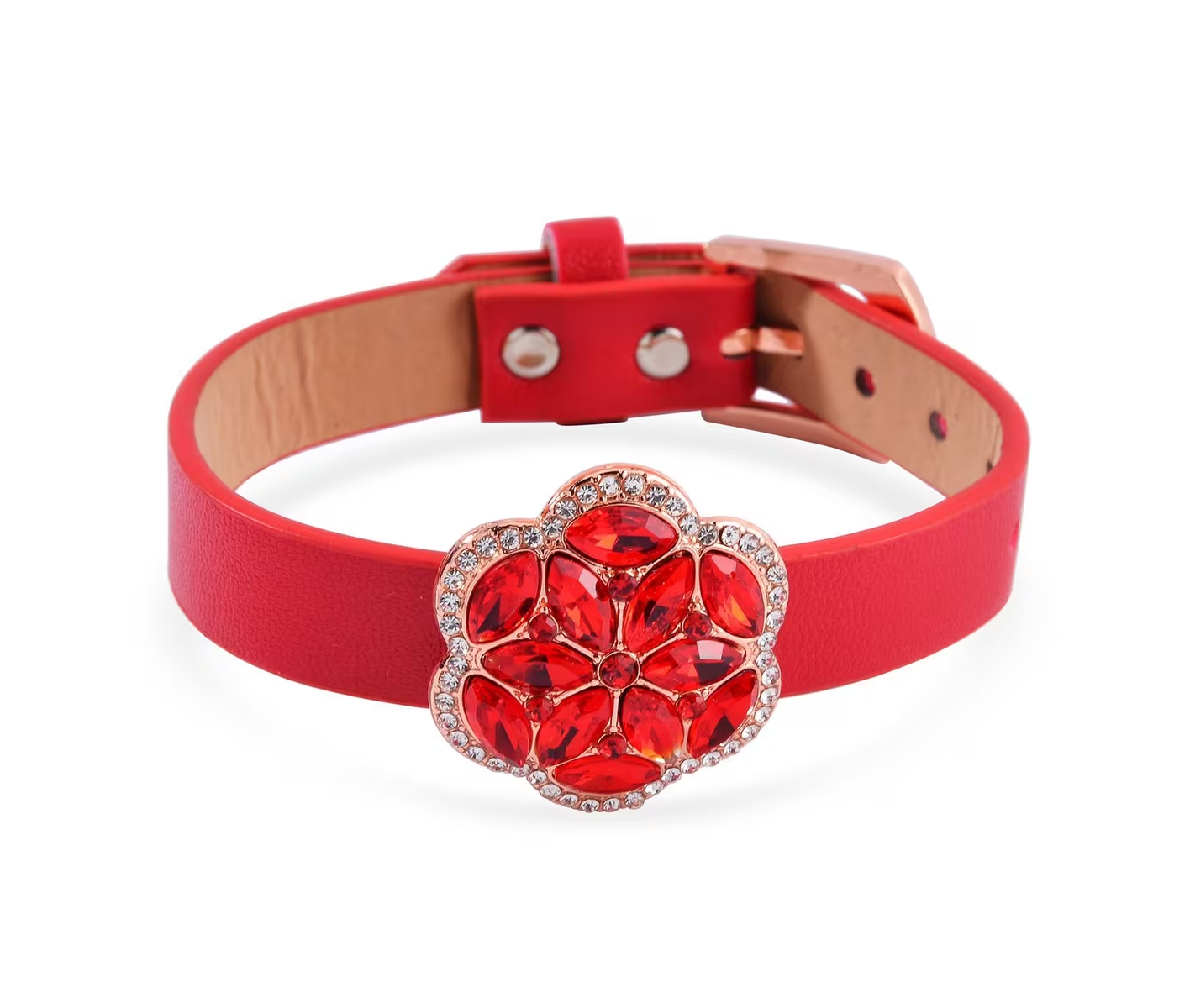 Blossom 4-Piece Crystal Jewelry Set - Necklace, Bracelet, Earrings & Ring