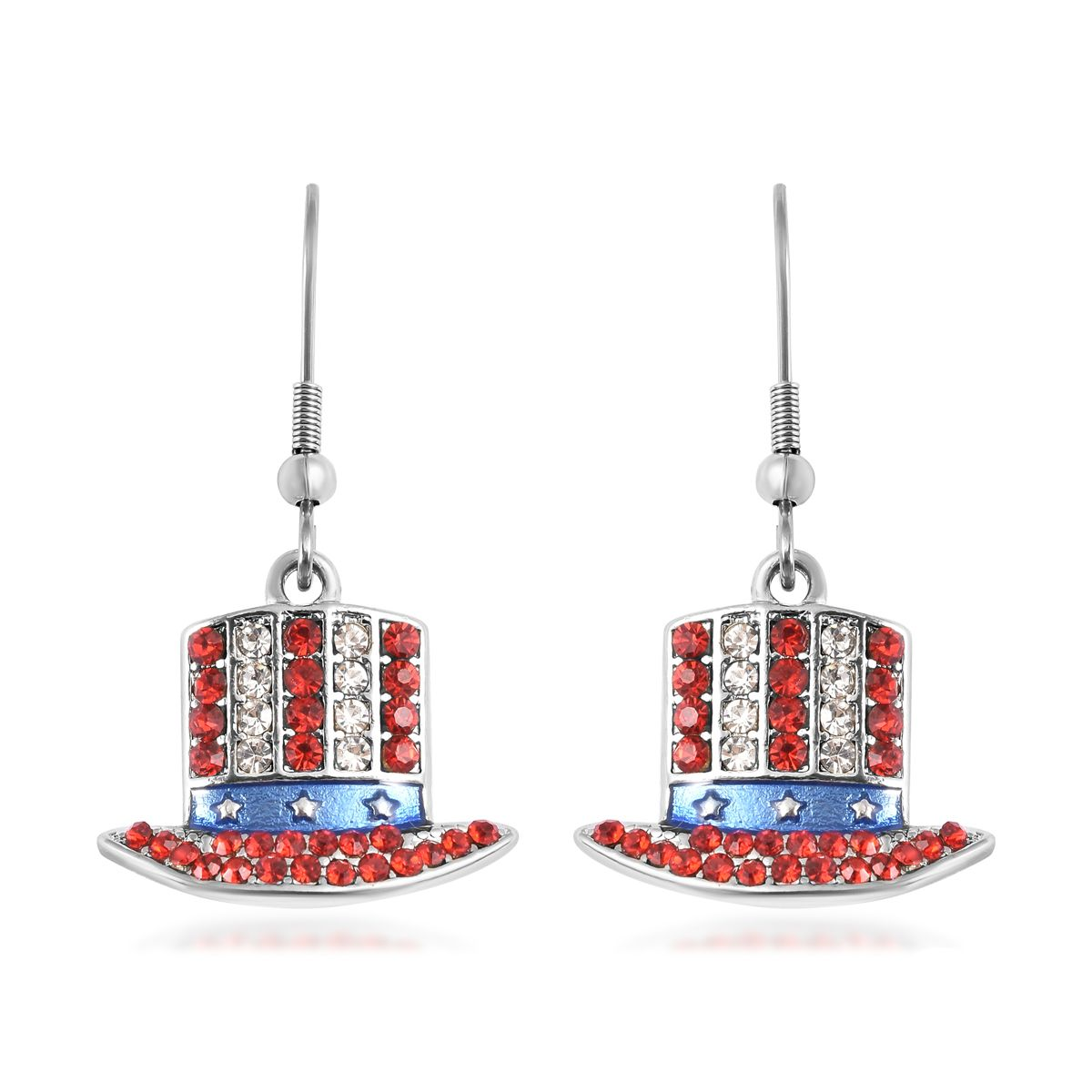 American Flag Top Hat Earrings