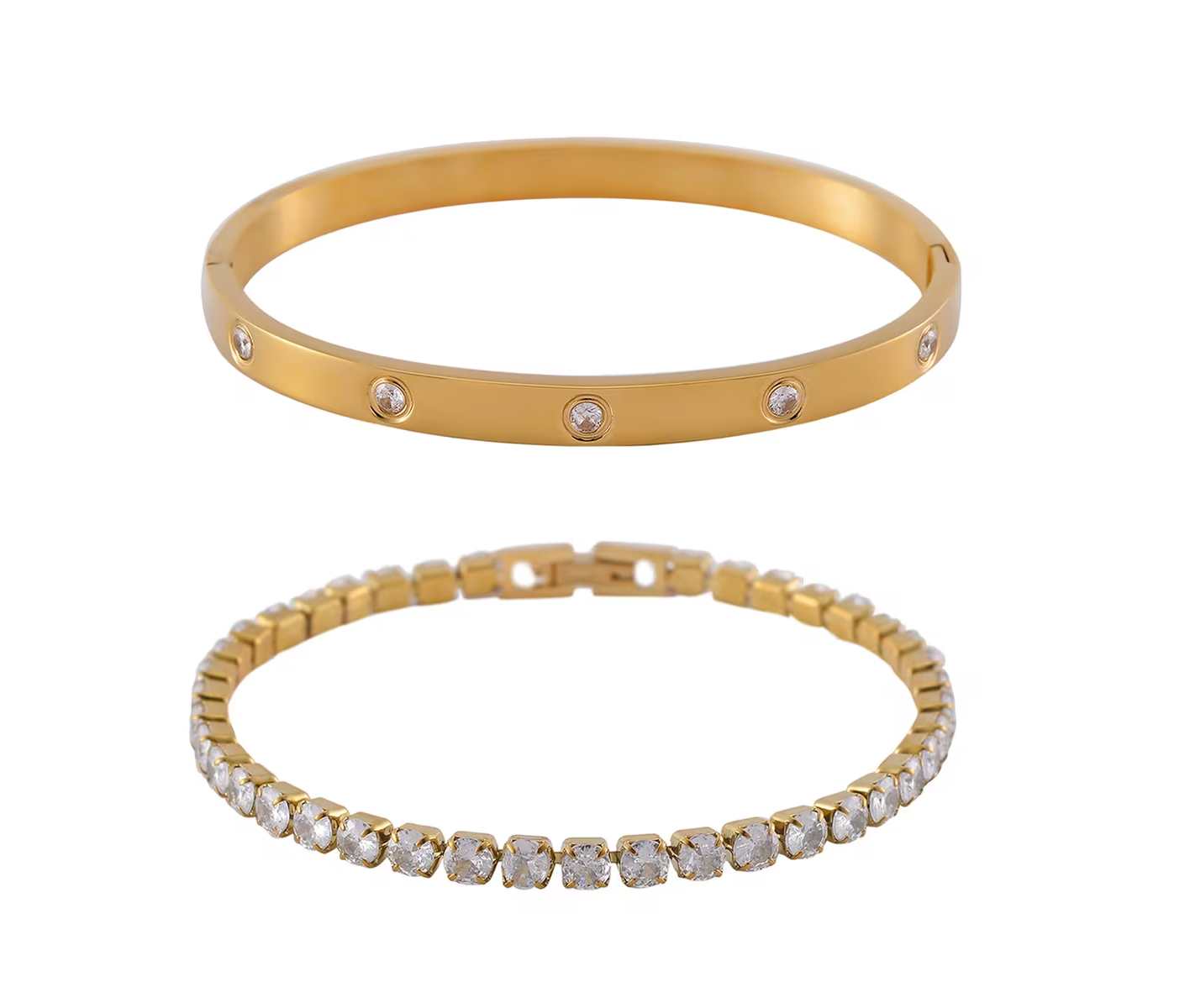 Bangle & Tennis Bracelet Set