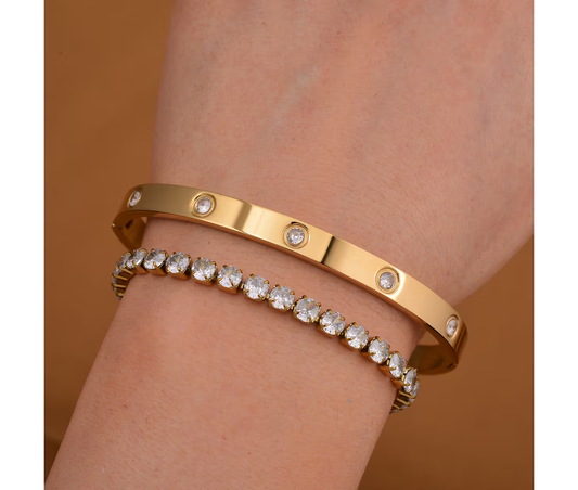 Bangle & Tennis Bracelet Set