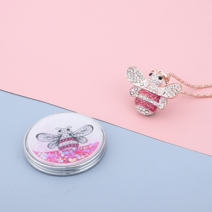 Crystal Charm Pendant and Mirror Set