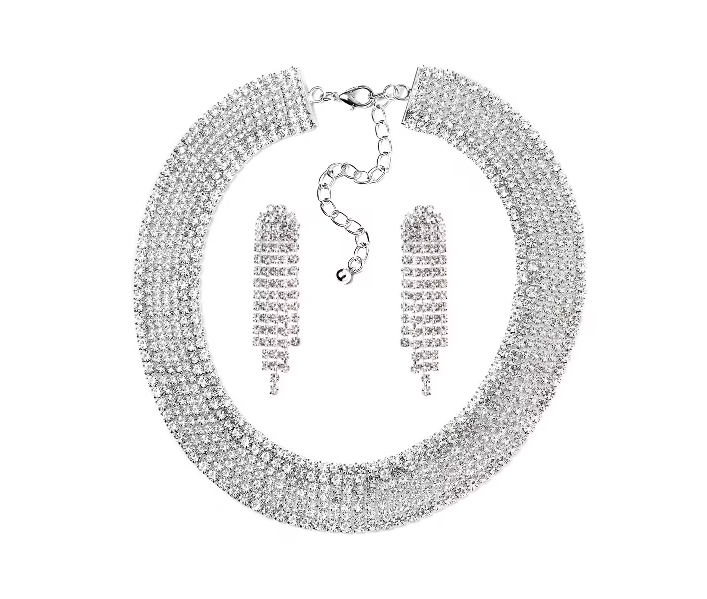 Dazzling Crystal Necklace and Earring Set