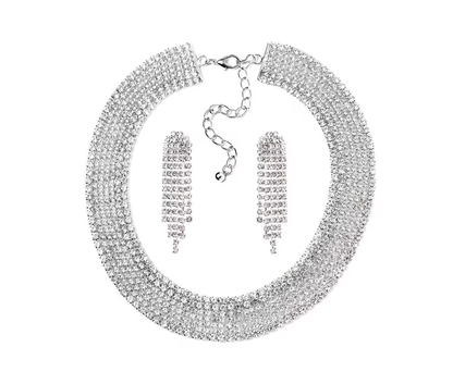 Dazzling Crystal Necklace and Earring Set