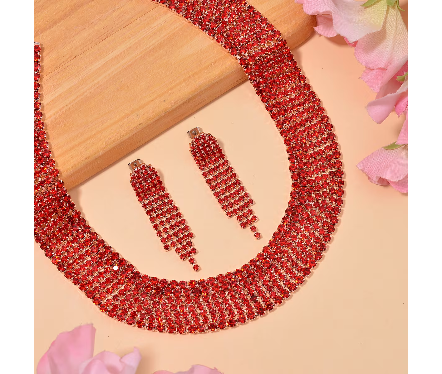 Dazzling Crystal Necklace and Earring Set