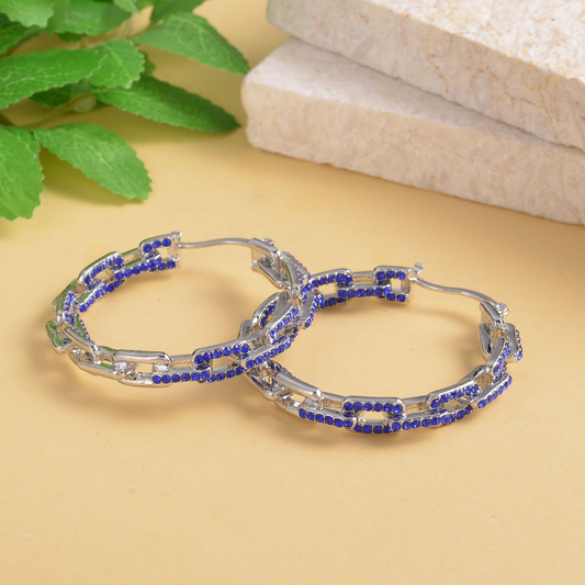 Crystal Chain Hoop Earrings