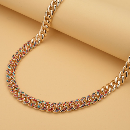 Crystal Curb Link Chain Necklace