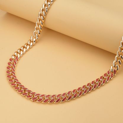 Crystal Curb Link Chain Necklace