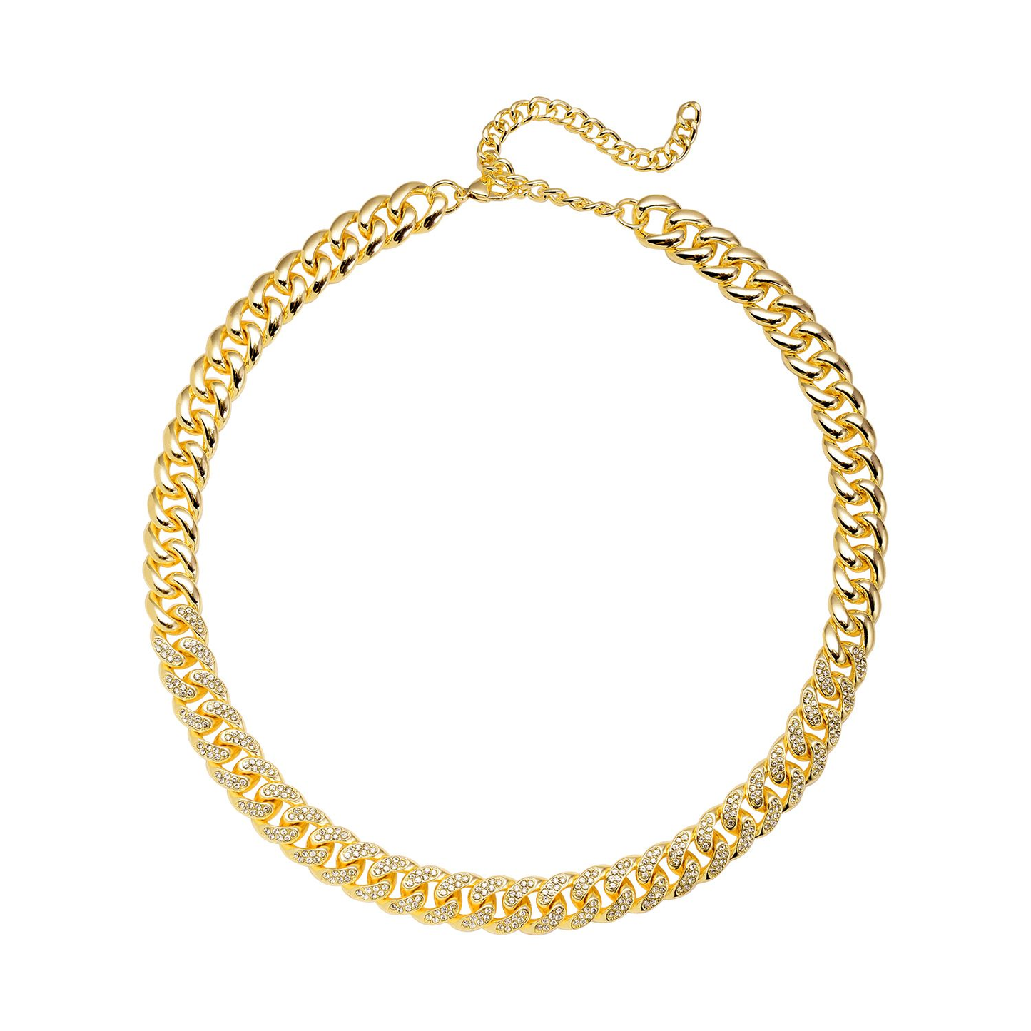 Crystal Curb Link Chain Necklace