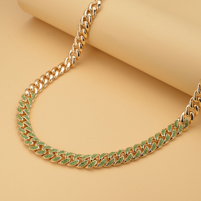 Crystal Curb Link Chain Necklace