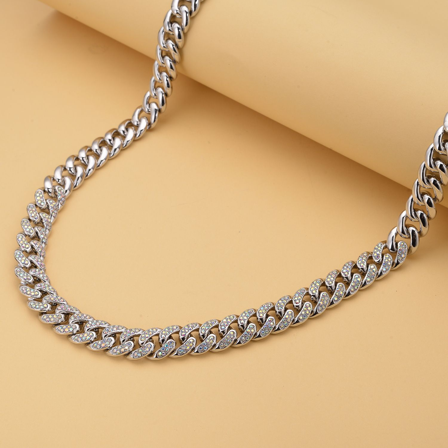 Crystal Curb Link Chain Necklace