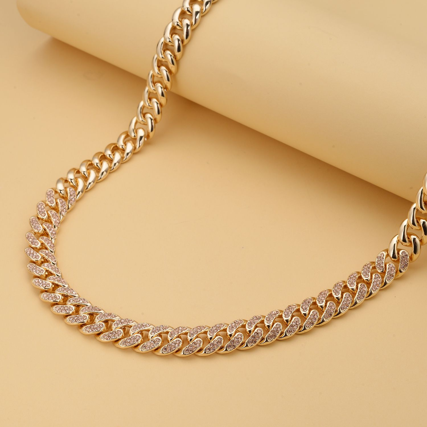 Crystal Curb Link Chain Necklace