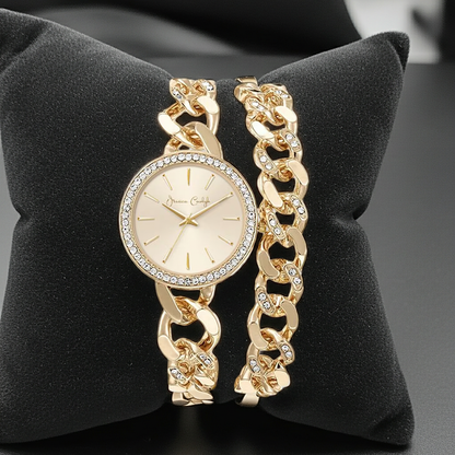 Curb Chain Watch & Bracelet Set