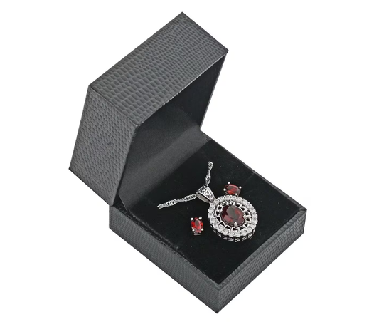 Mozambique Garnet & Simulated Diamond Set