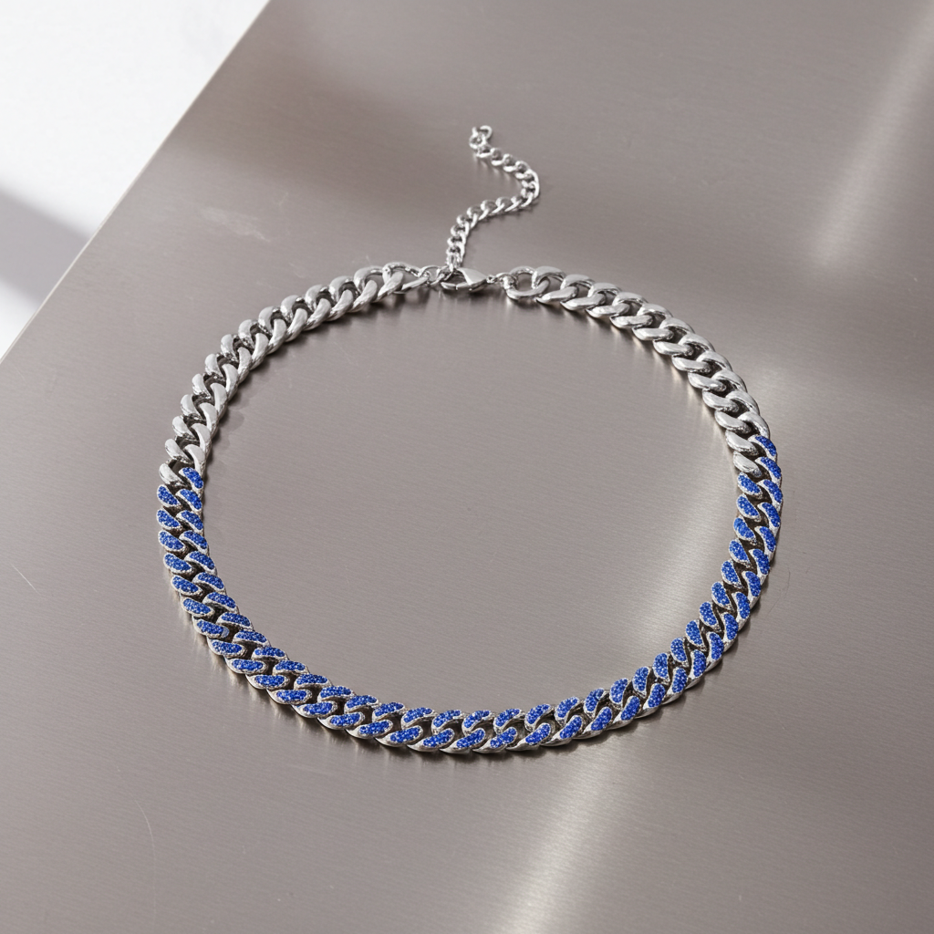 Crystal Curb Link Chain Necklace