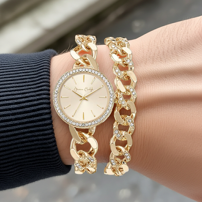 Curb Chain Watch & Bracelet Set