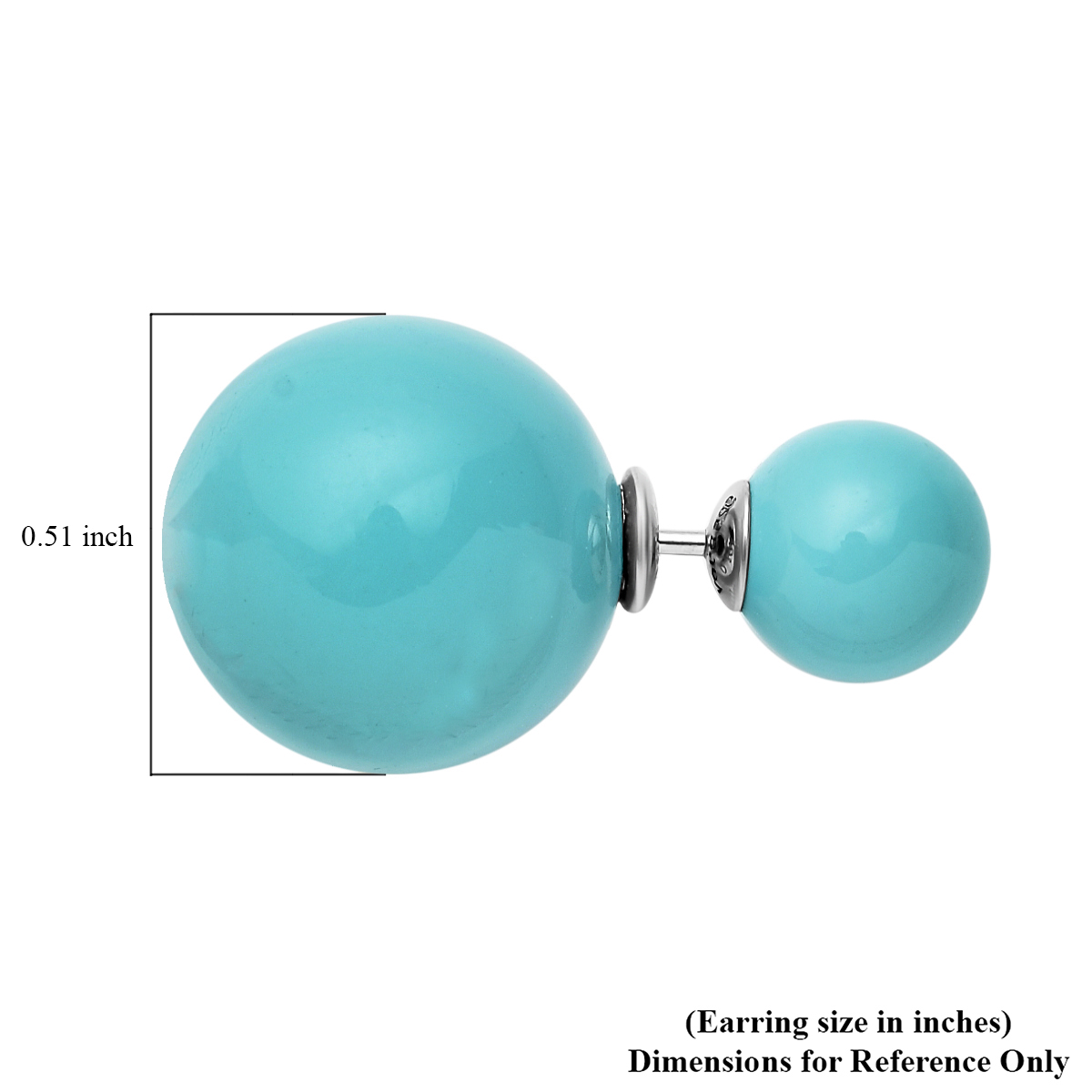 Shell Pearl Stud Earrings in Rhodium