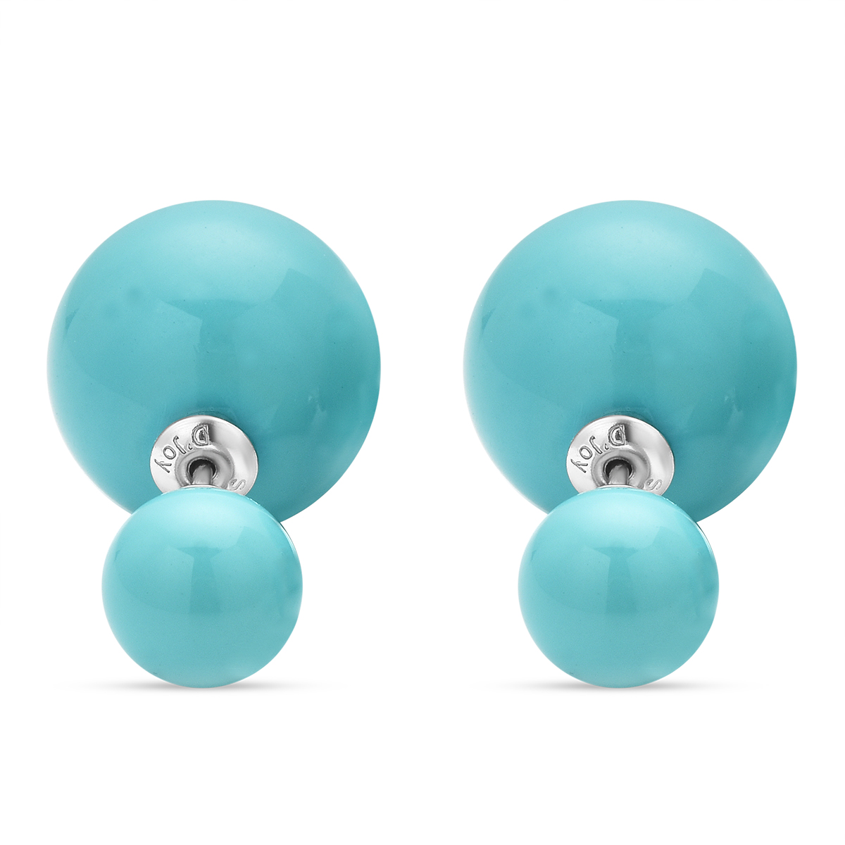 Shell Pearl Stud Earrings in Rhodium