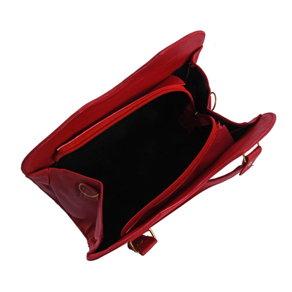 Red Faux Leather 3 in 1 Sling Bag
